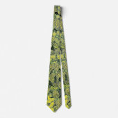 CRAVATE MODERNE FEUILLE VERT JAUNE NOIR (Devant)