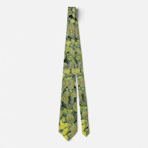CRAVATE MODERNE FEUILLE VERT JAUNE NOIR