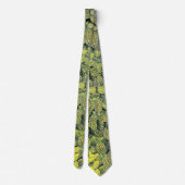 CRAVATE MODERNE FEUILLE VERT JAUNE NOIR (Dos)