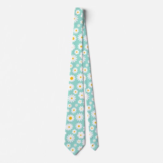 Cravate Moderne Flat Graphic Daisy Robin's Egg Blue (Devant)