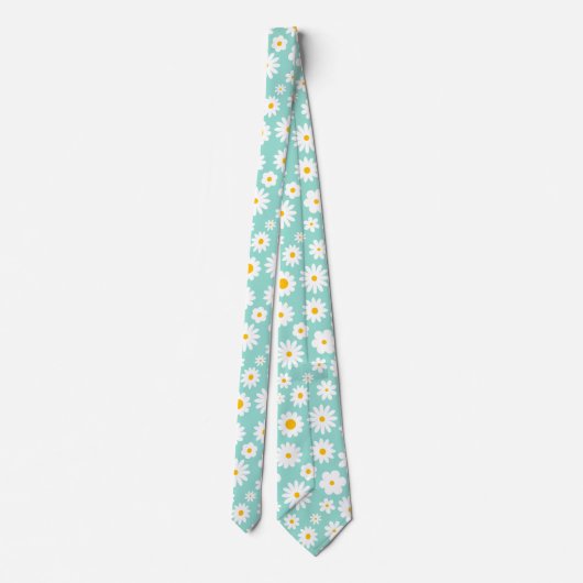 Cravate Moderne Flat Graphic Daisy Robin's Egg Blue (Dos)