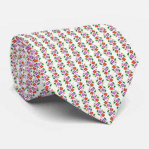 Cravate Moderne Floral Vibrant Sans Couture Botanique Lumi
