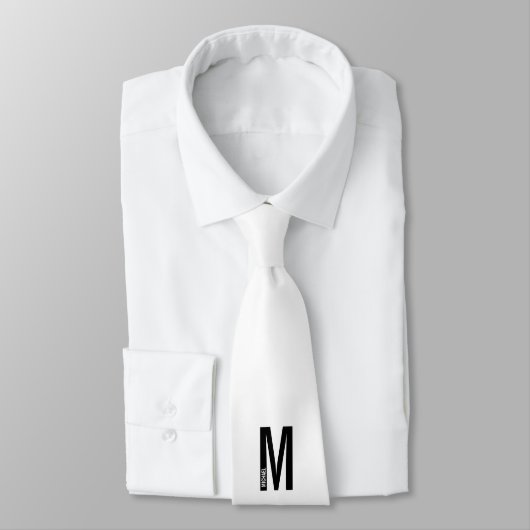 Cravate Moderne Monogramme et Nom Personnalisés Gras (Attaché)