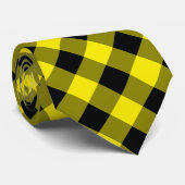 Cravate moderne - noir et jaune coché (Roulé)