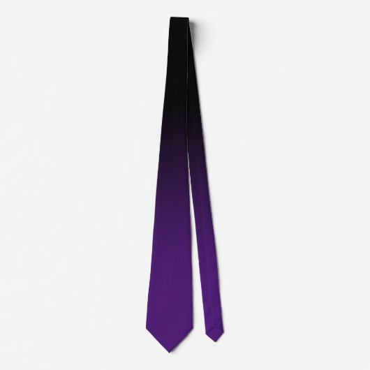 Cravate Moderne noir et Royal violet dégradé (Devant)