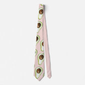 Cravate Moderne Pastel Rose Et Vert Motif Avocado (Devant)