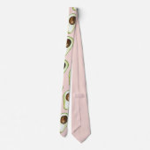 Cravate Moderne Pastel Rose Et Vert Motif Avocado (Dos)