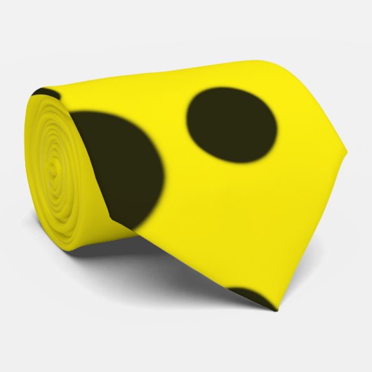 Cravate Moderne Simple Noir pois motif jaune point (Roulé)