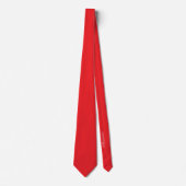 Cravate Moderne Solid Minimal Rouge Blanc Script Monogramm (Devant)