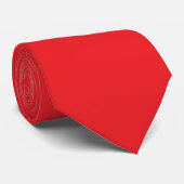 Cravate Moderne Solid Minimal Rouge Blanc Script Monogramm (Roulé)