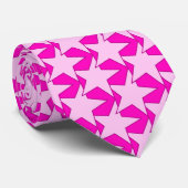 Cravate Moderne Star Géométrique - Fuchsia et rose glace (Roulé)
