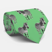 Cravate Moderne stylé Zebras Motif de la faune Light Green (Roulé)