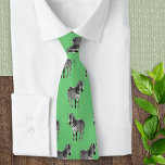 Cravate Moderne stylé Zebras Motif de la faune Light Green<br><div class="desc">Une cravate moderne et design dans une couleur vert clair,  avec un motif de zèbres. Idéale pour les amateurs de faune et les amoureux des animaux,  cette cravate ajoutera une pop de couleur à votre garde-robe.</div>