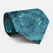 Cravate Moderne Turquoise & Or Agate Pierre Conception abs (Roulé)