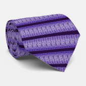 Cravate moderne violet bleu violet noir rayures (Roulé)