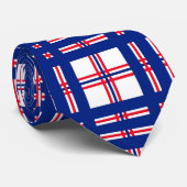 Cravate Modes bleu blanc rouge Motif (Roulé)