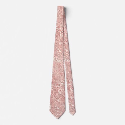 Cravate Moire de soie petit Motif en Peach (Devant)