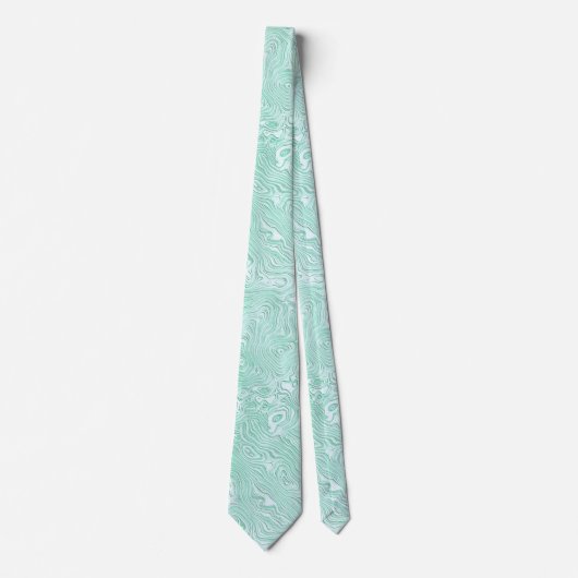 Cravate Moire de soie petit Motif en vert menthe (Devant)