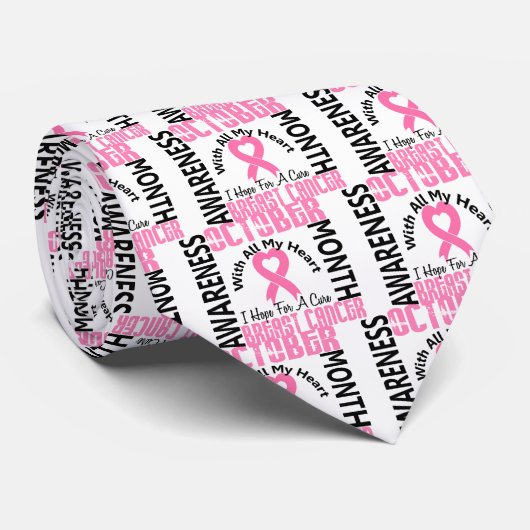 Cravate Mois de conscience de cancer du sein (Roulé)