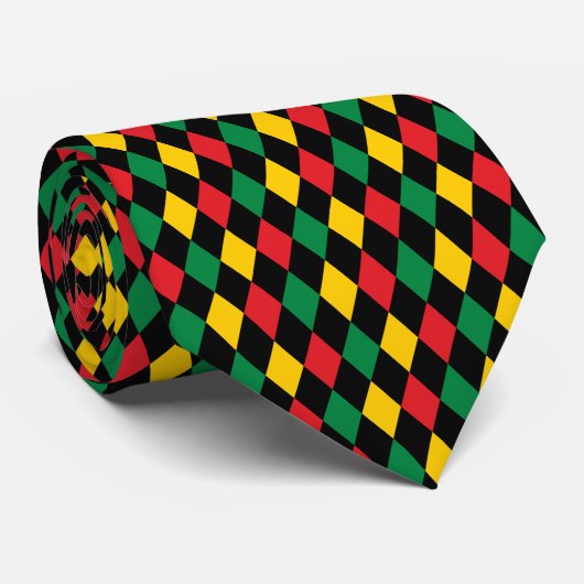 Cravate Mois de l'histoire des Noirs Harlequin Motif Diama (Roulé)