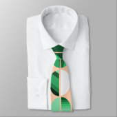 Cravate Moitié ovale rayée verte (Attaché)