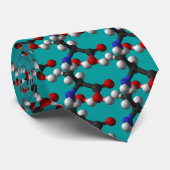 Cravate molécule chimique sur fond bleu (Roulé)