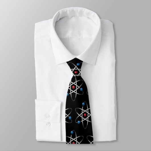 Cravate Molécule noire Atom Motif Enseignant Science (Attaché)