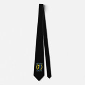 Cravate Molon Labe Casque spartiate Laurels Bleu jaune (Devant)