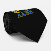 Cravate Molon Labe Casque spartiate Laurels Bleu jaune (Roulé)