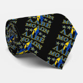 Cravate Molon Labe Spartan Warrior 5 étoiles Bleu Jaune (Roulé)