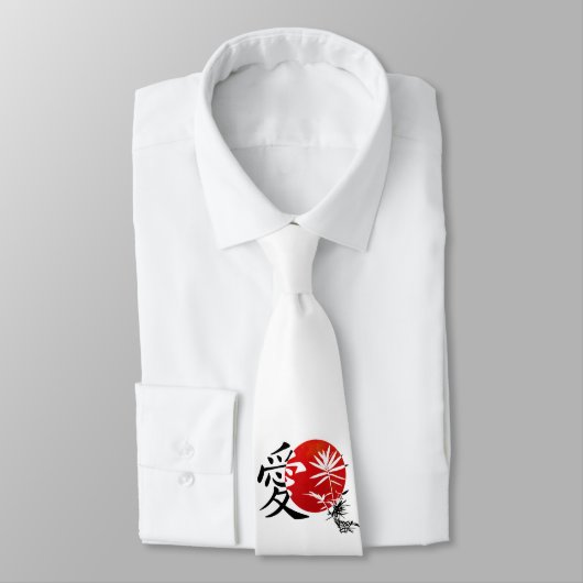 Cravate Mon amour de kanji (Attaché)