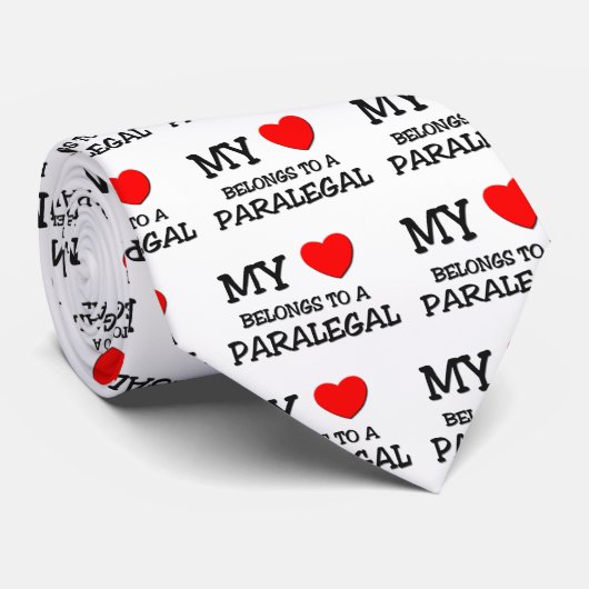 Cravate Mon coeur appartient à un PARALÉGAL (Roulé)