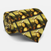 Cravate Mona Lisa, lapin de Pâques (Roulé)