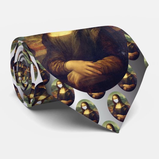 Cravate Mona Lisa Via Corona Virus (Roulé)