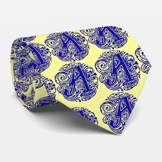 Cravate Monarchia bleu "A" (Roulé)