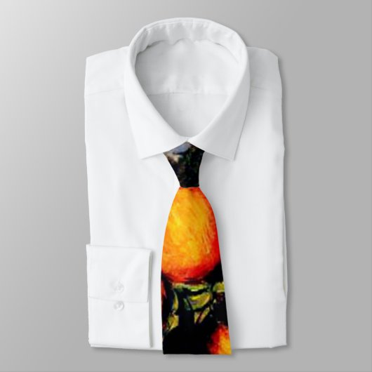 Cravate Monet - Branche orange Portant des fruits (Attaché)