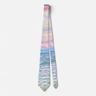 Cravate Monet - Coucher de soleil à Pourville
