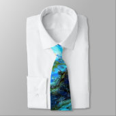 Cravate Monet - Lys d'eau (bleu) (Attaché)