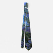 Cravate Monet - Lys d'eau, Indigo bleu, (Dos)