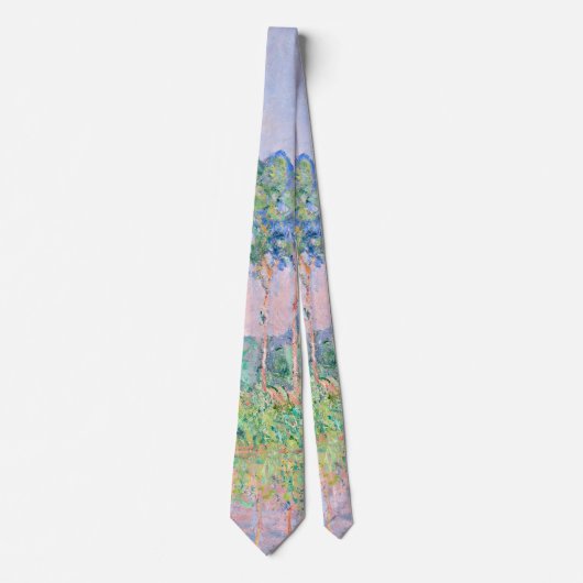 Cravate Monet - Poplars, effet rose (Devant)