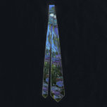 Cravate Monet - Water Lilies, Blue Indigo<br><div class="desc">Claude Monet painting,  Water Lilies,  blue indigo</div>