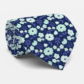 Cravate Monnaie et pourpre Motif Floral été de minuit (Roulé)