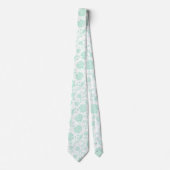 Cravate Monnaie verte et blanc Damas florales (Devant)