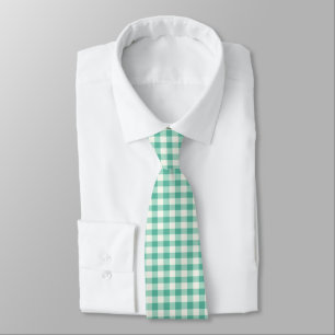 Cravate Monnaie verte et blanche En vichy