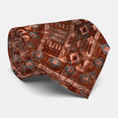 Cravate Monochrome beige brown ethnic pattern. (Roulé)