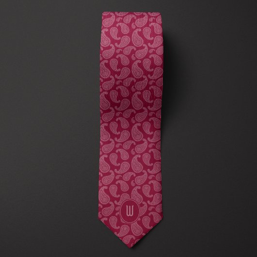 Cravate Monochrome Bourgogne Paisley