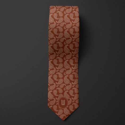 Cravate Monochrome Brown Paisley