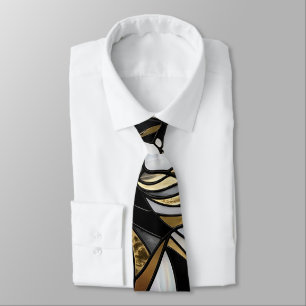 Cravate monochrome or Abstract Dancer Gold