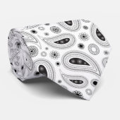 Cravate Monochrome Paisley Pattern Traditional (Roulé)
