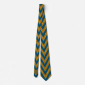 Cravate Monogram Blue & Gold Parties scintillant Motif Des (Dos)